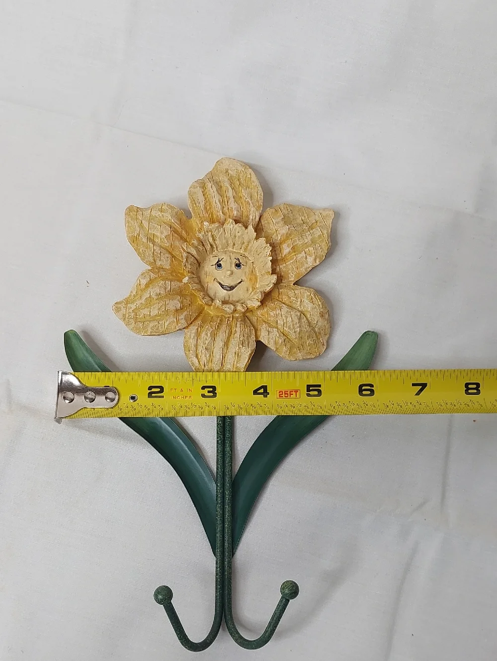 Floral Metal Wall Hook - Yellow and Pink Flower Hooks